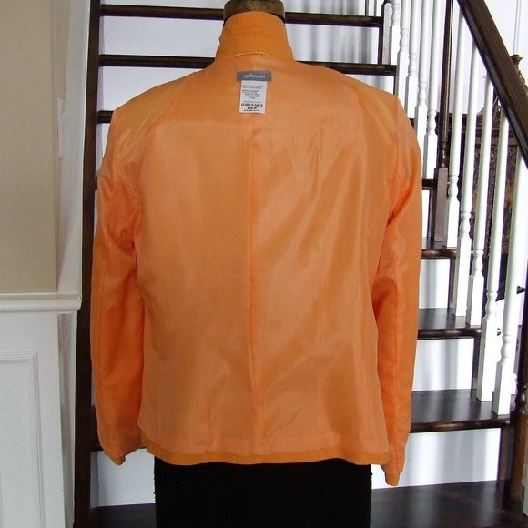 Steilmann Orange Summer Linen Cotton Lined Jacket 14 L - Picture 8 of 9
